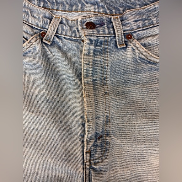 Levi’s Vintage 1980’s Orange Tag Denim Distressed Cutoffs short Short Sz 32 1/2” - Picture 4 of 12